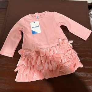 Mayoral dress Pink Ruffle Girls Size 9 New with tag